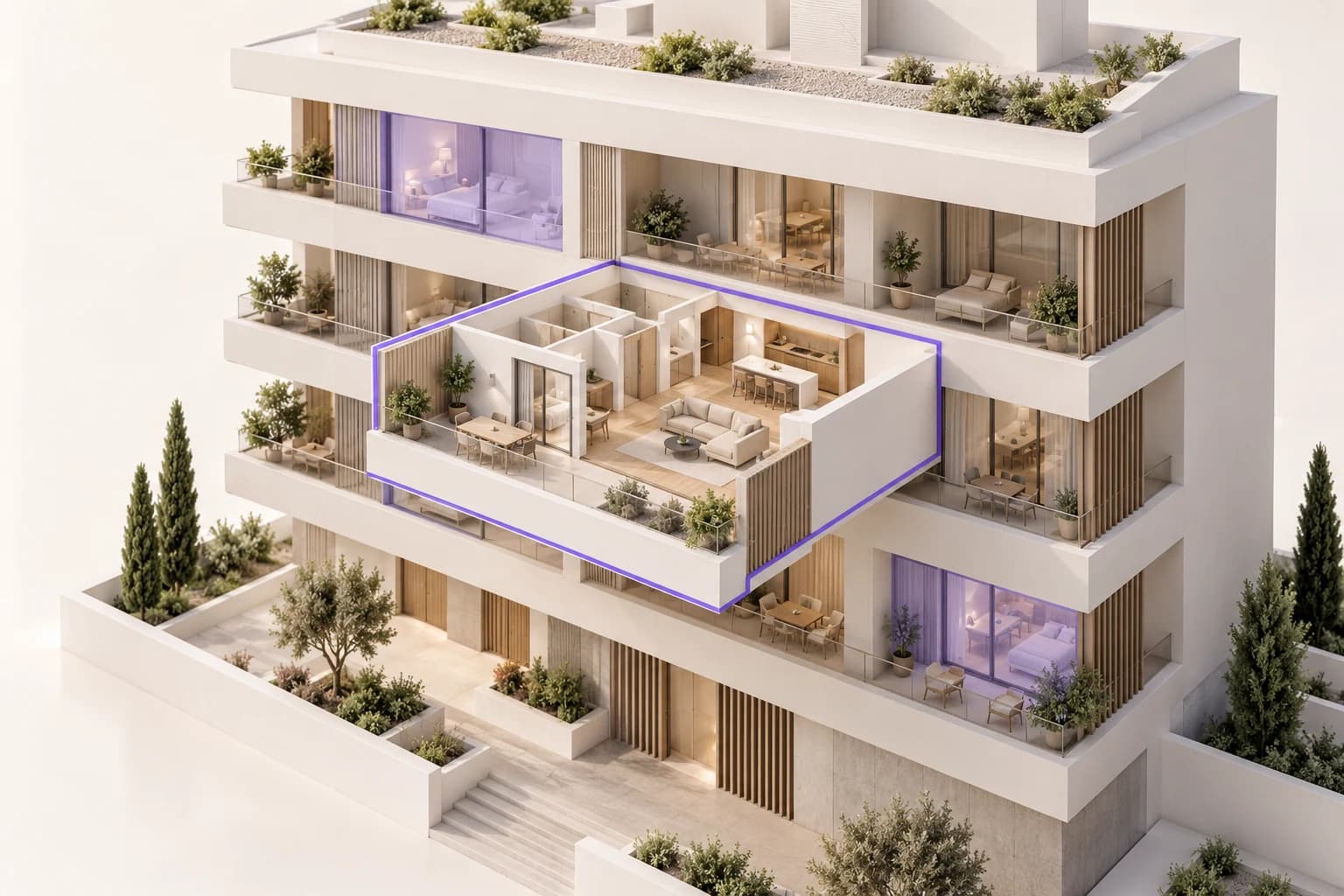 Vivienda seleccionada dentro de una maqueta residencial