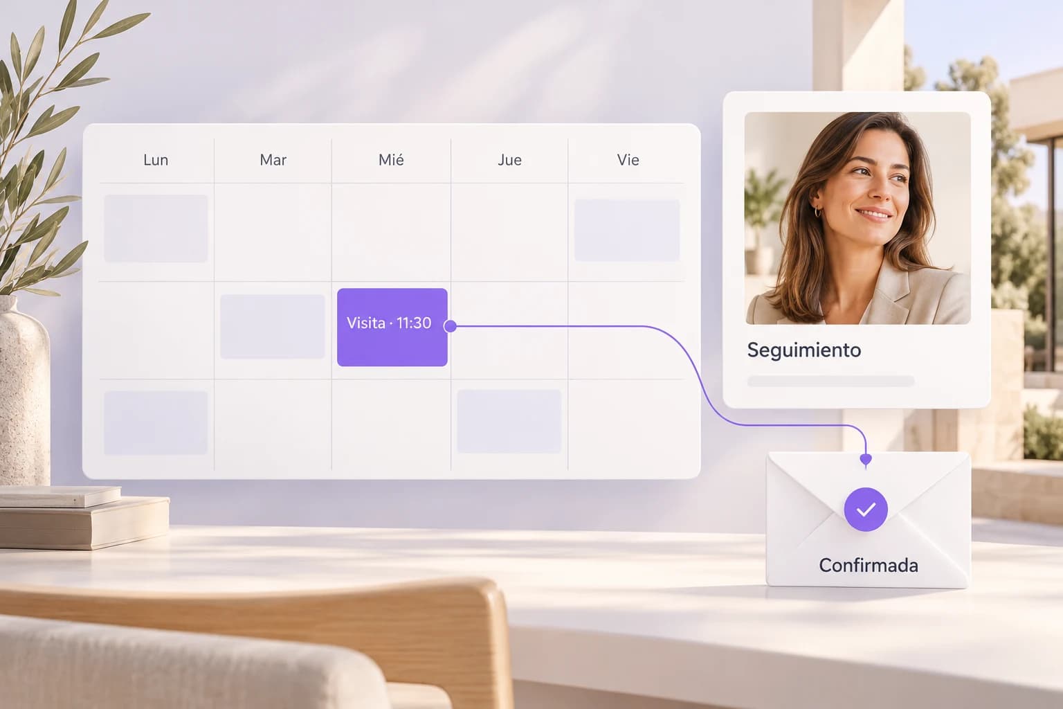 Agenda de visitas conectada con el contacto y su confirmación