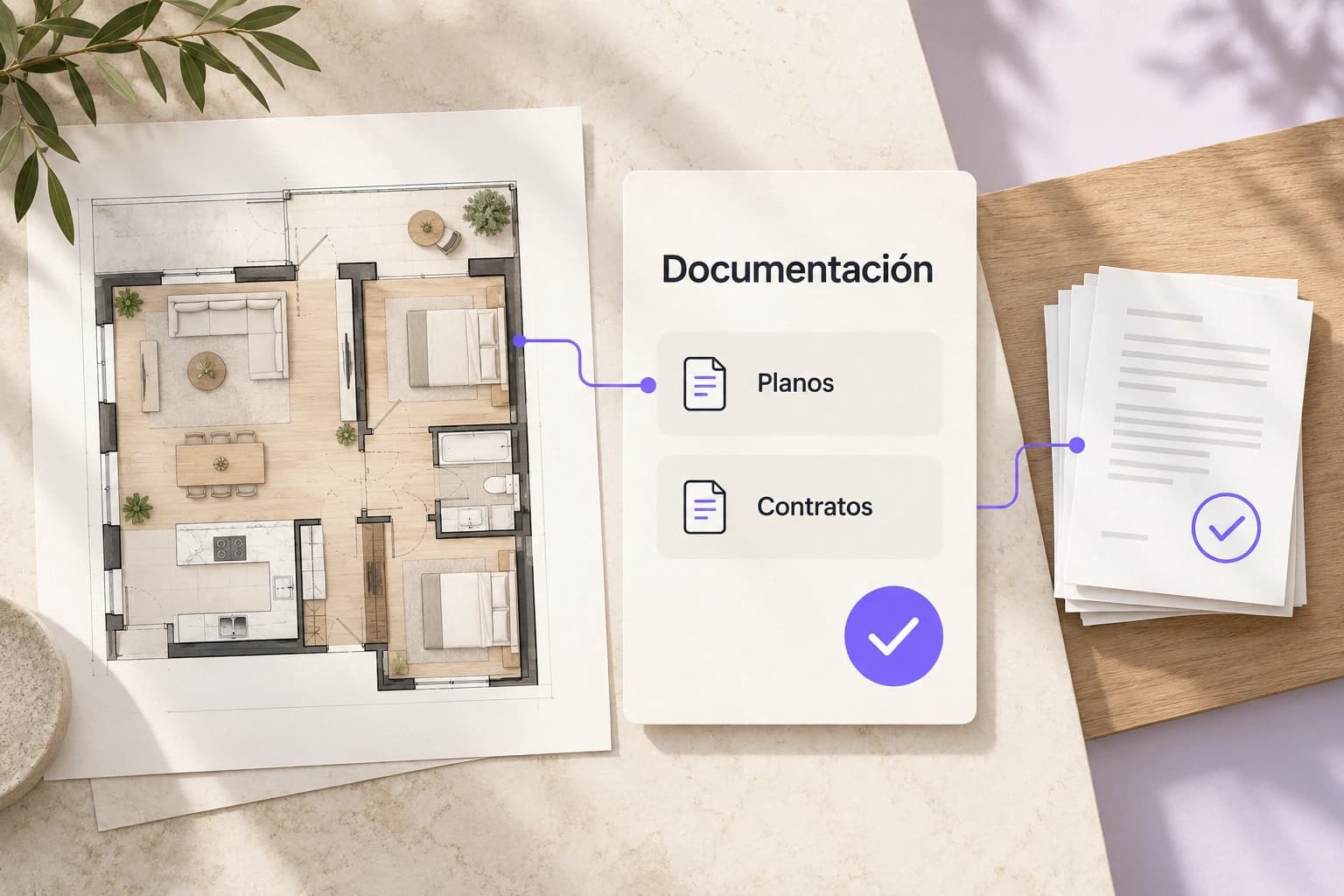 Planos y contratos conectados en un flujo documental de aprobación